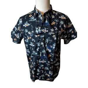 Ron Jon Surf Shop NEW Mens Hawaiian Shirt Size Medium Black Aloha Palm Trees
